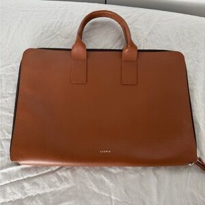 New Lucrin Geneva Brown Leather Laptop Bag